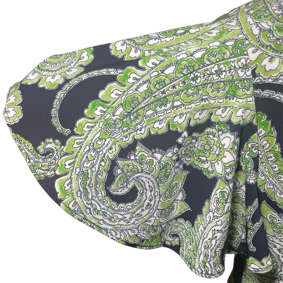 NWOT Tommy Hilfiger green with navy paisley print front tie dress sz 8 - Picture 2 of 5